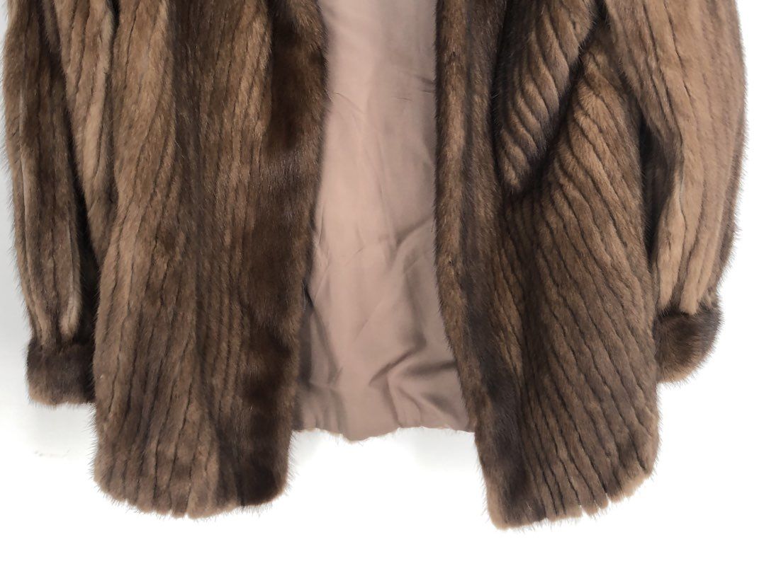 Saga Mink Women's Brown Fur Coat - Size 12