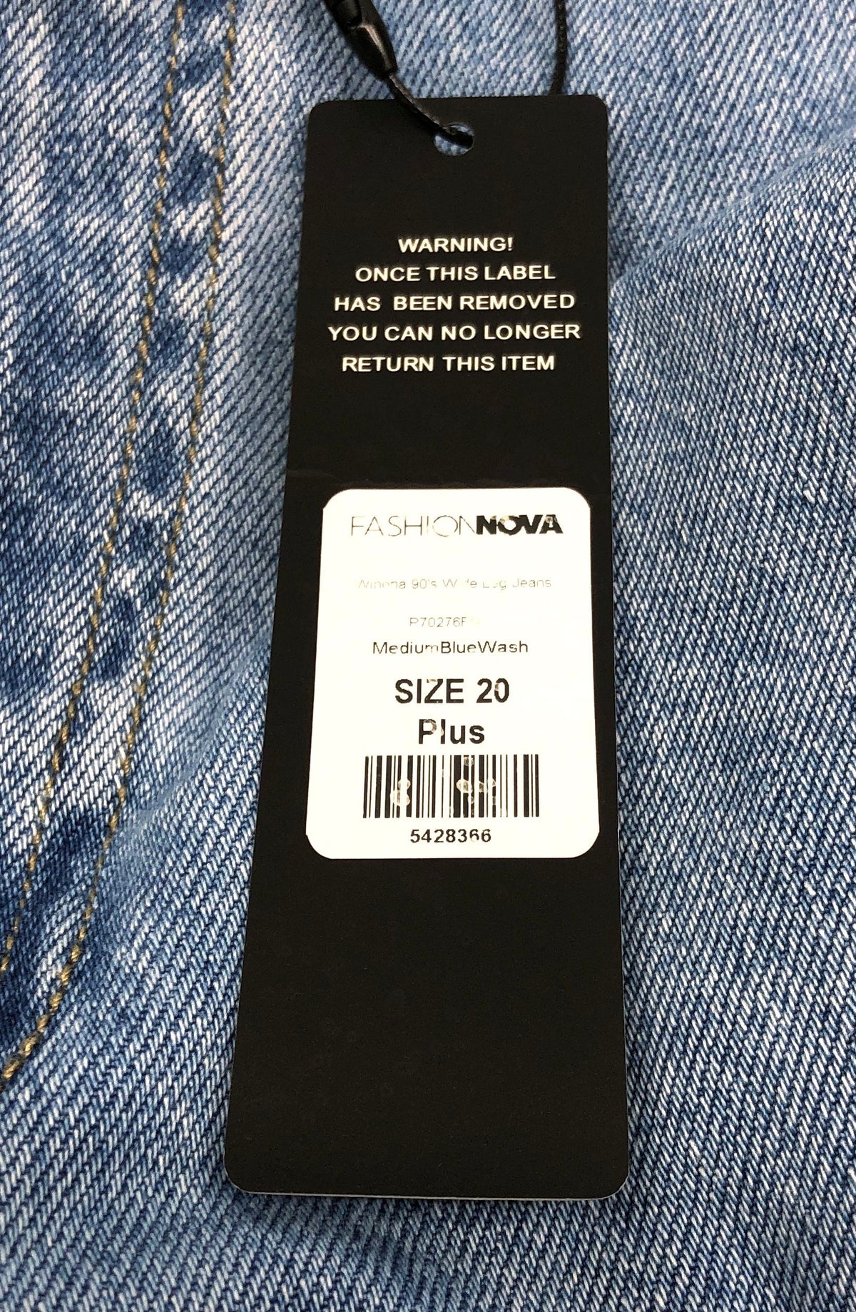 Fashion Nova Women's Winona 90's Wide Leg Jeans Medium Blue NWT Sz 20