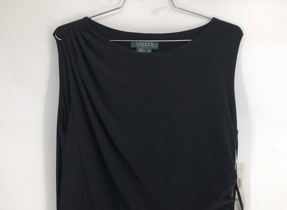 NWT Lauren Ralph Lauren Women's Black Sheath Dress - Size 16