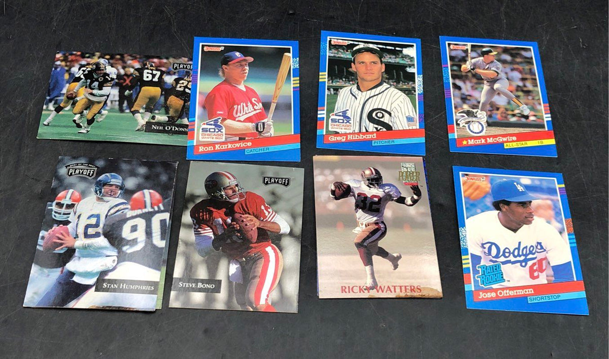 11.7 Lbs. Lot Of Donruss Topps Baseball Football Cards. Medium Box, Unsorted