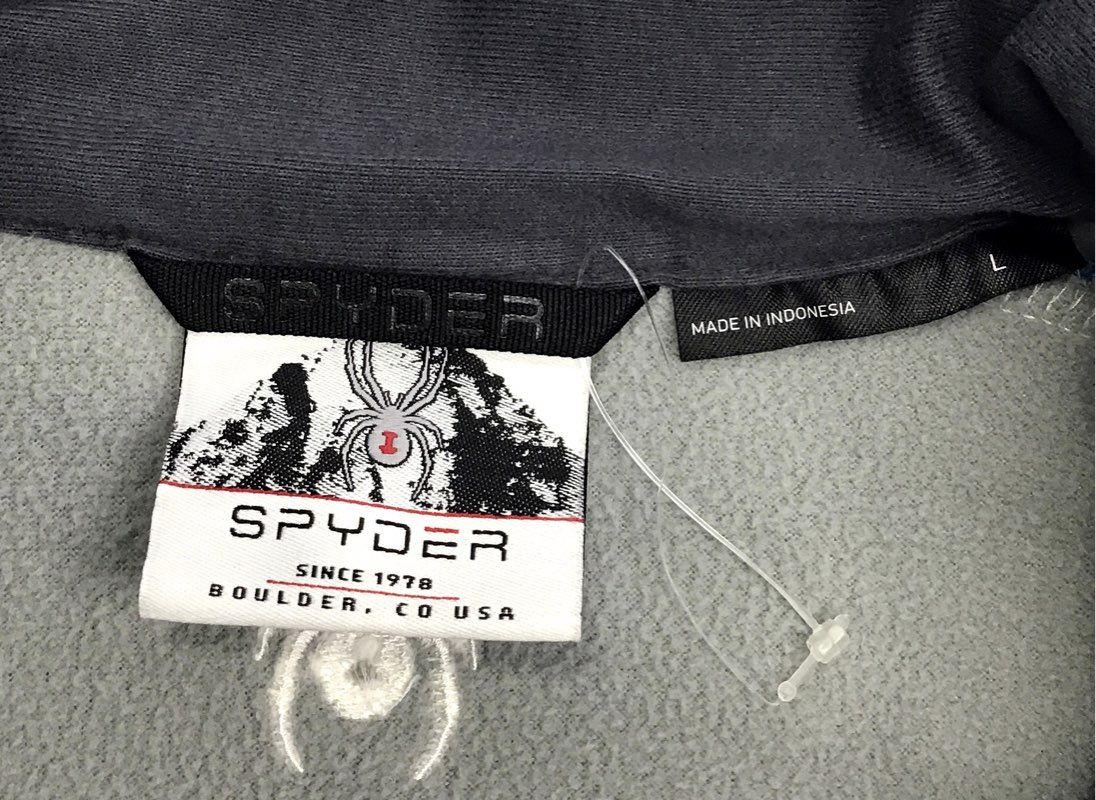 Spyder Men's Blue Encore 1/4 Zip Waffle Knit Fleece Sweater Jacket Size L