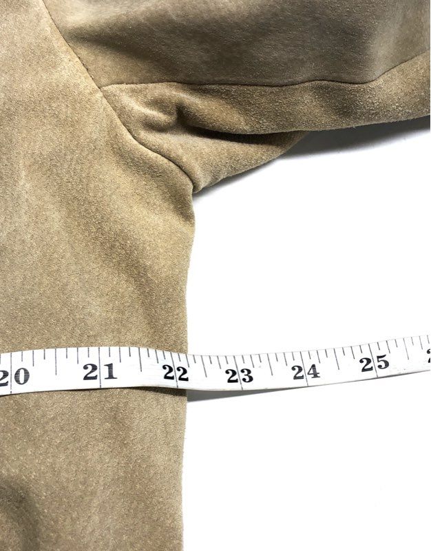 Vintage 80s Deerskin Trading Post Men's Tan Suede Leather Bomber Jacket Sz 42