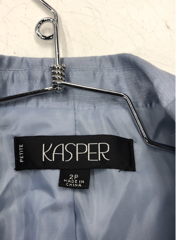 NWT Kasper Women's Blue Two Piece Skirt Suit Set - Size 2P