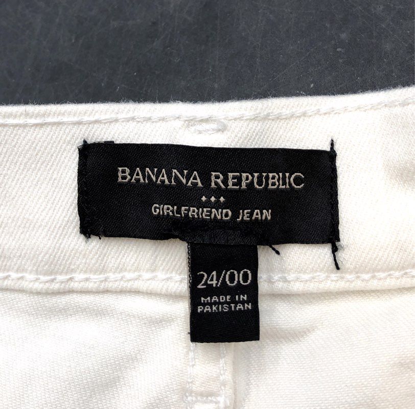 Banana Republic Women's White Girlfriend Jean Stretch Cotton NWT Sz 24/00