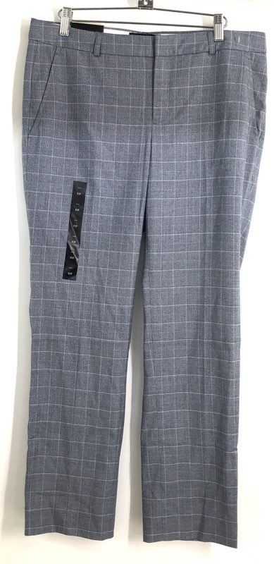 Banana Republic Women's Ryan Slim Blue Gray Windowpane Plaid Pants Sz 10P NWT