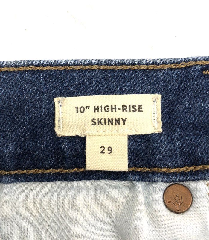 Madewell Women's Blue 10" High-Rise Skinny Button Fly Jeans Size 29