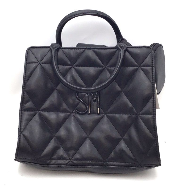 Steve Madden Black Quilted BNAT Crossbody Satchel Bag with Pouch NWT