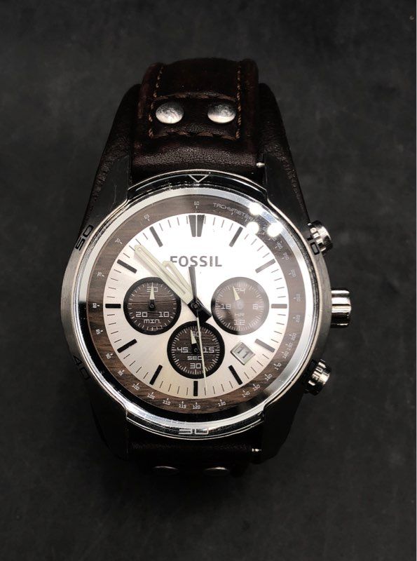 Fossil Wristwatch Lot of 6 Chronograph Date Stainless Steel Leather Resin
