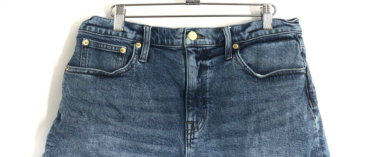 J.Crew Women's Denim Cutoff Shorts Raw Hem High Rise Stretch Sz 29