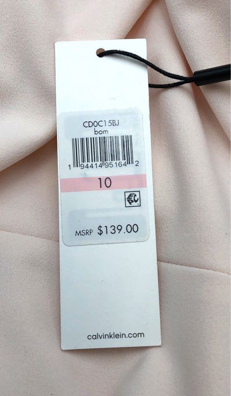 Calvin Klein Women's Pink Sleeveless Scuba High-Low Sheath Dress Sz 10 NWT