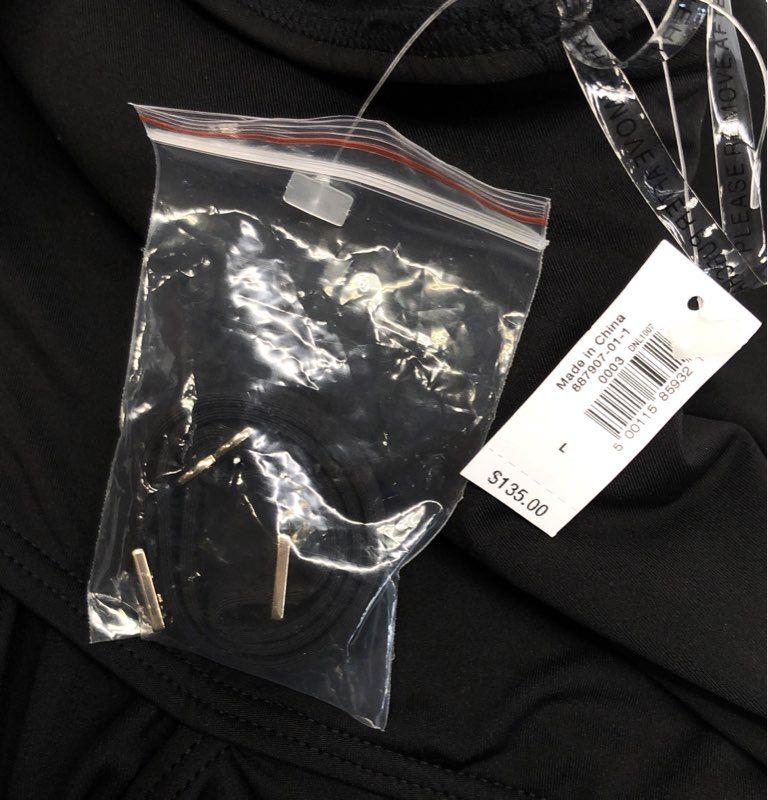 Banana Republic Women's Black Ring Detail One-Shoulder Cut-Out Swimsuit NWT L