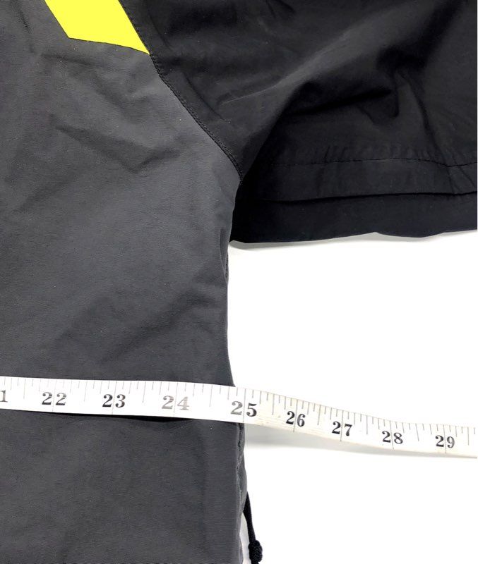The North Face Men's HyVent Hooded Rain Shell Jacket Black Gray Neon Yellow L