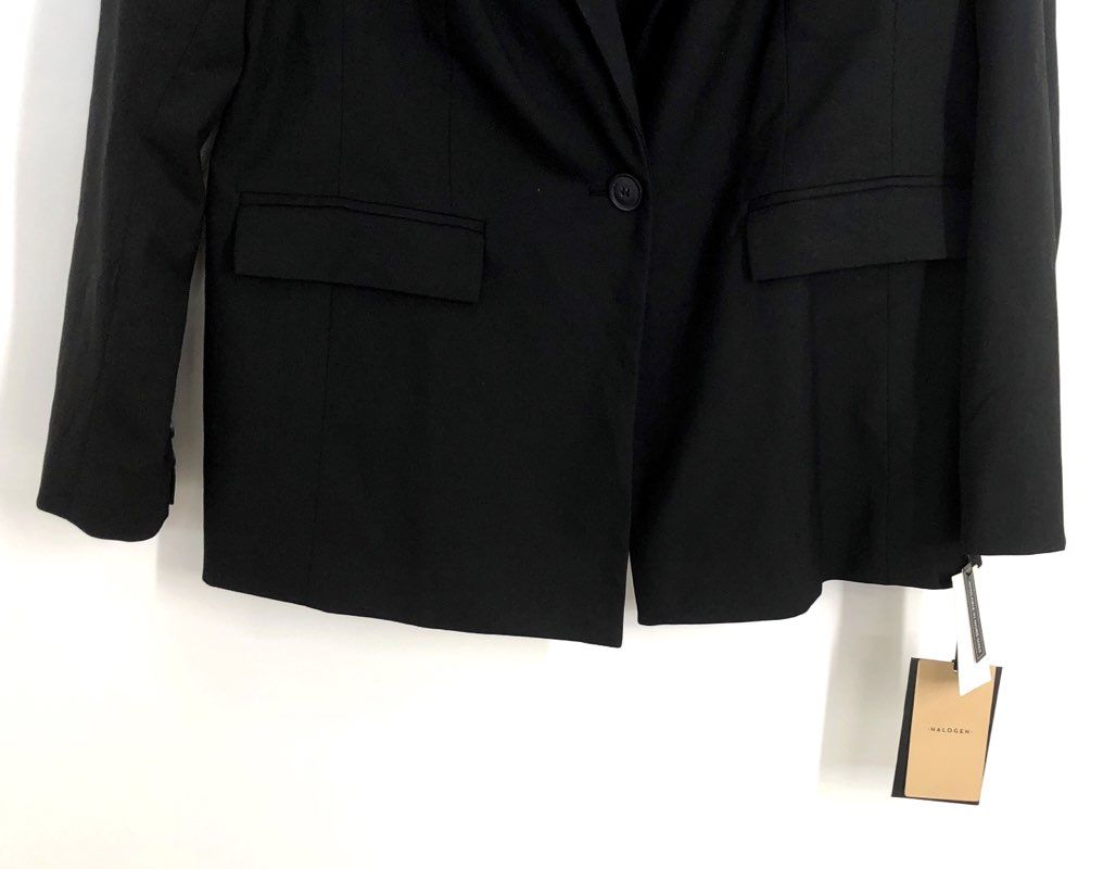 Halogen Women's Black One Button Blazer Jacket Stretch Notched Lapel Sz XL NWT