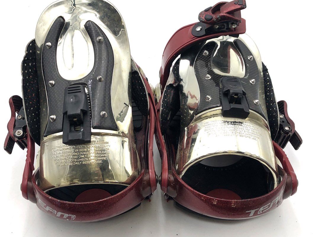 Ride King Snowboard Bindings Maroon Metallic Red Pair Team Series