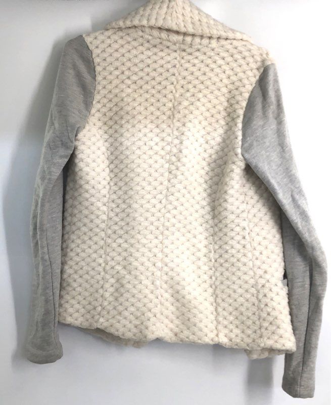 Dolan Left Coast Collection Women's White Gray Textured Knit Cardigan Jacket XS