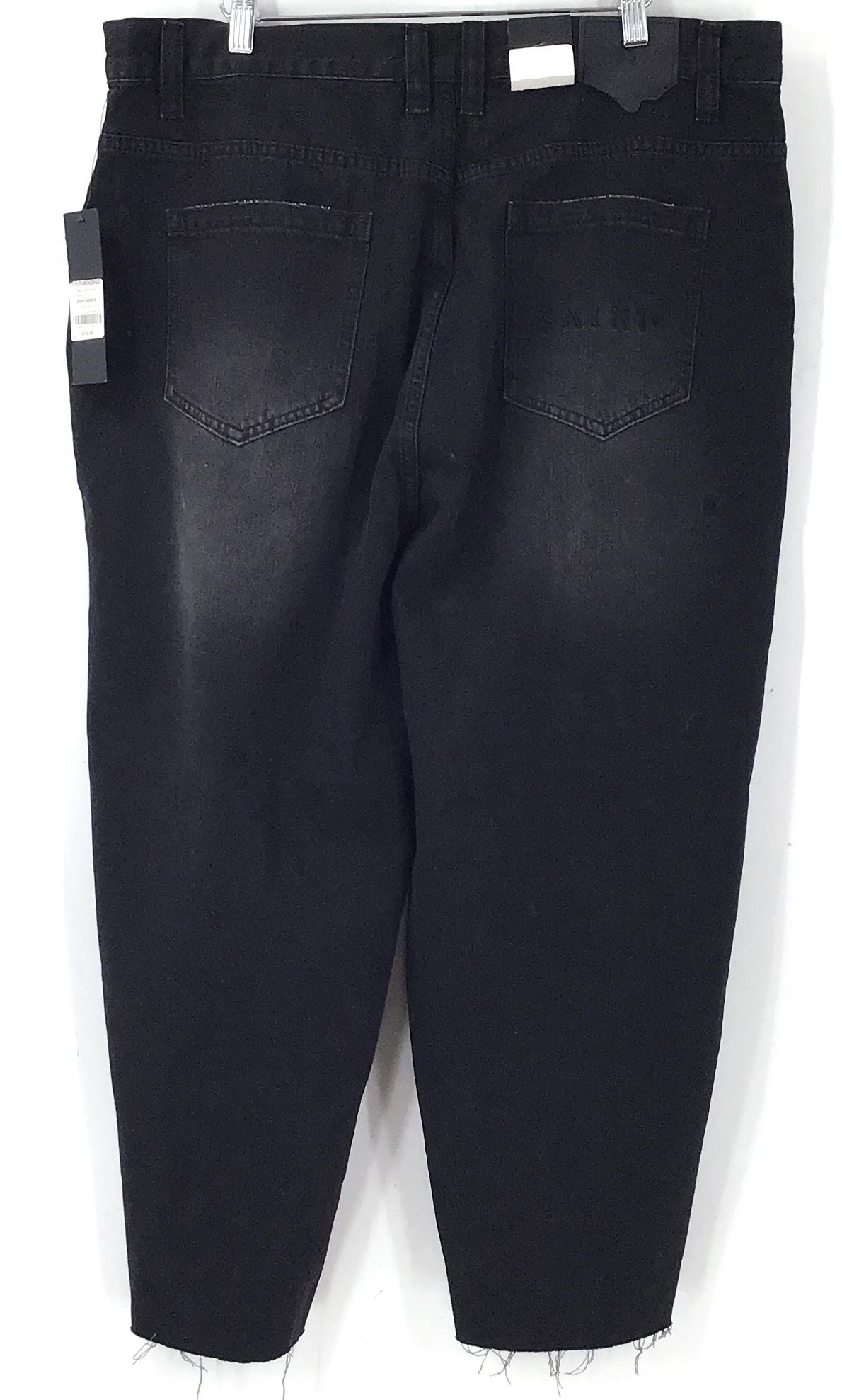 NWT Saint Morta Men's Black Cotton Baggy Straight Jeans - Size 38