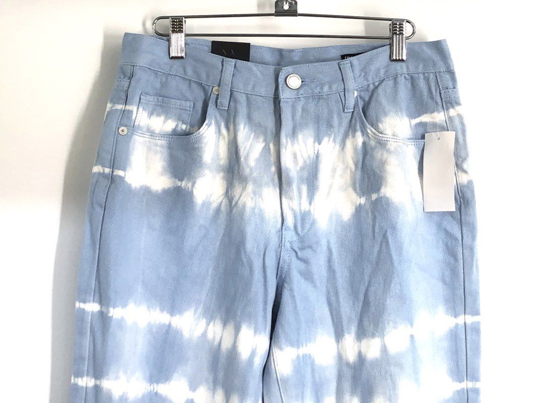 [BLANKNYC] Women's Rivington High-Rise Tapered Tie-Dye Jeans Blue White NWT 28