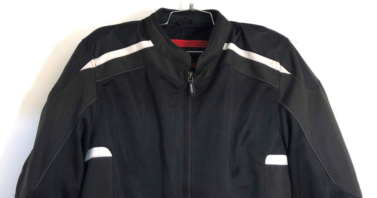 Sedici Men's Mesh Motorcycle Riding Jacket Black Removable Liner Size L