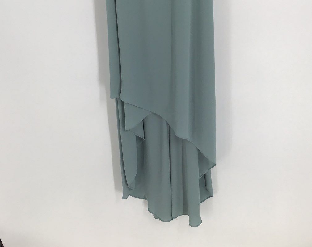 NWT BCBGMAXAZRIA Women&#39;s Blue Frost Cressidia Hi-Low Maxi Dress - Size Large