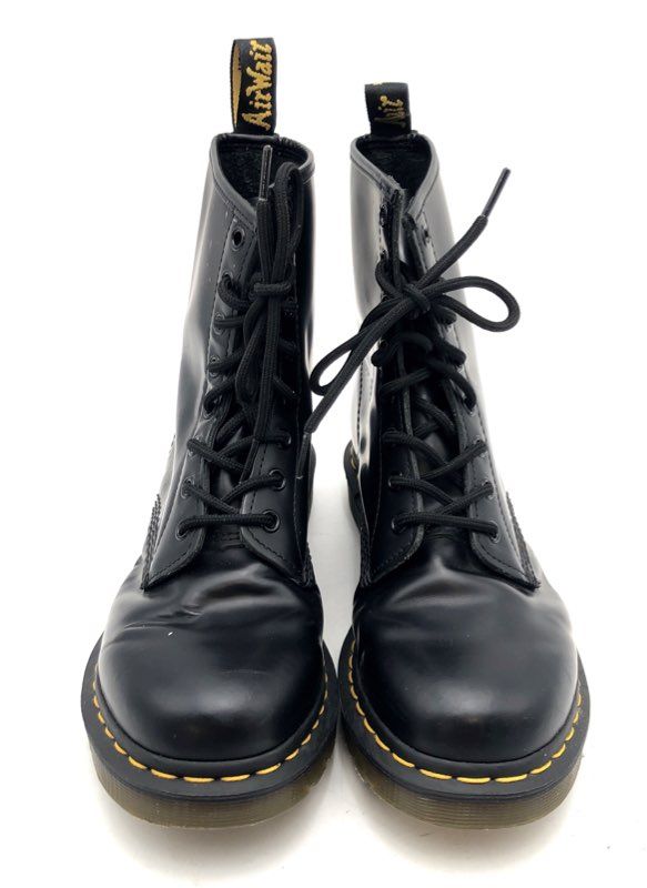 Dr. Martens 1460 Black Smooth Leather 8-Eye Lace Up Boots Women's Size 9