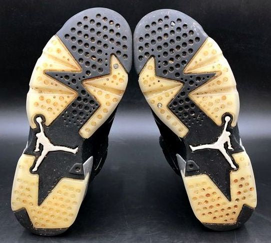 Nike Air Jordan 6 Retro GS 'Chrome' Boys' Black/Silver Sneakers - Size 7Y (+COA)