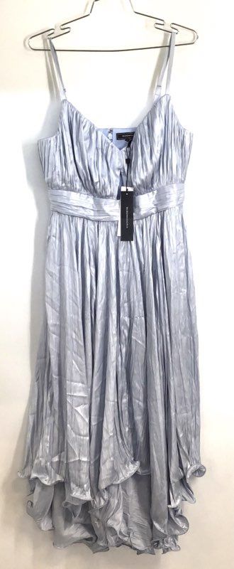 BCBGMAXAZRIA Women's Light Blue Pleated High-Low Cocktail Dress Sz 6 NWT