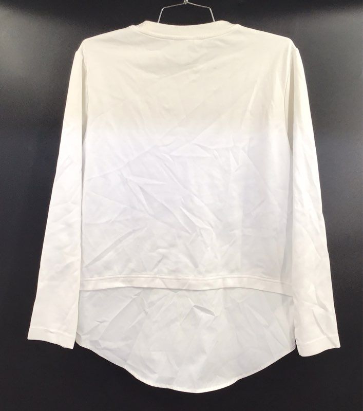 Athleta Women's White Gallery Top 2.0 Mixed Media Layered Shirt Tail Sz XS