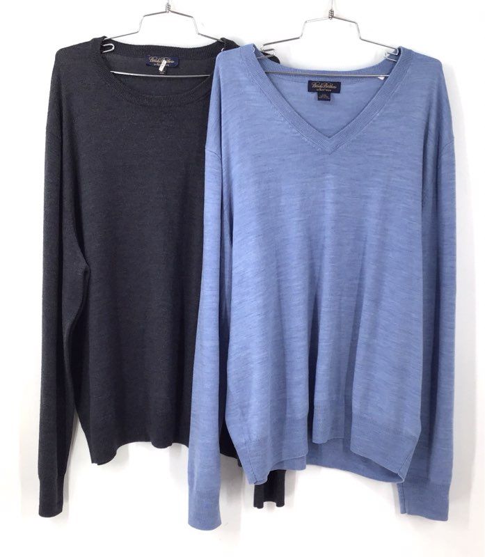 NWT Brooks Brothers Men's Black Blue Wool Sweater - Size 2XL Lot Of 2