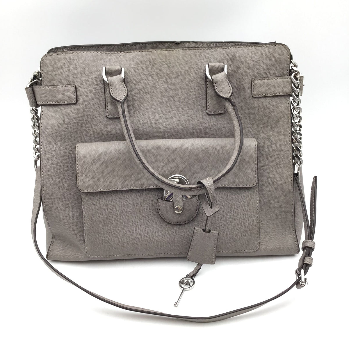 Authentic Michael Kors Gray Luxury Satchel Bag - COA Included