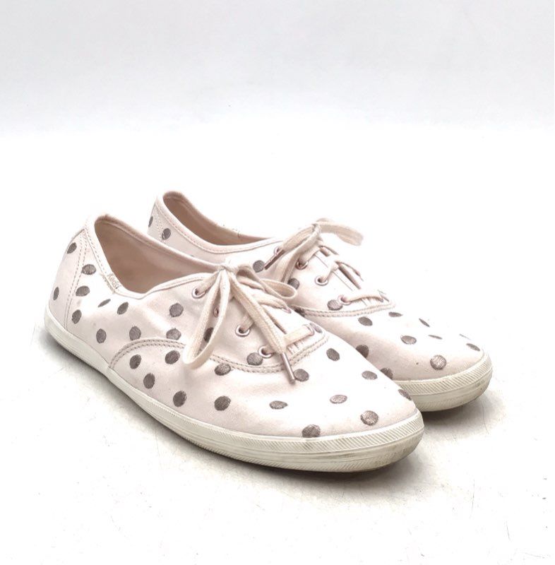 Keds Women&#39;s Champion WF59118 Pink Polka Dot Lace-Up Casual Shoes - Size 8.5