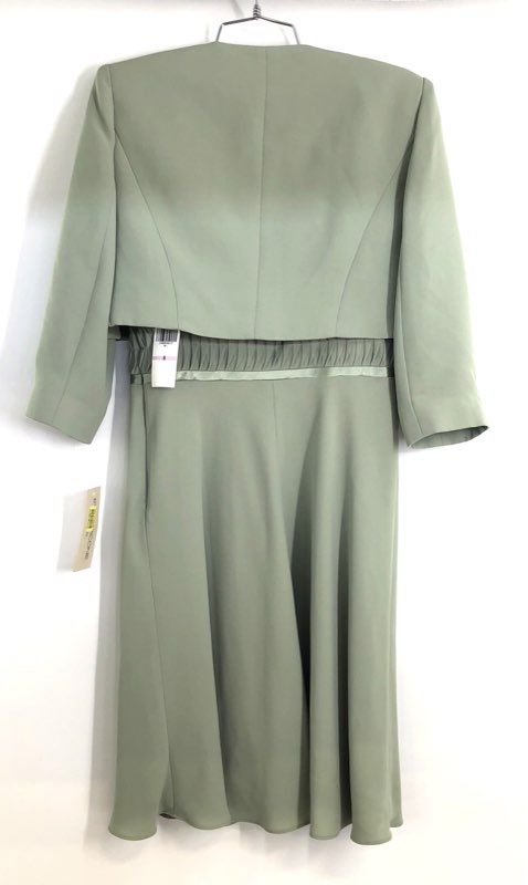 Evan-Picone Women's 2 PC Dress Set Sage Green Bolero Jacket Sheath NWT Sz 6
