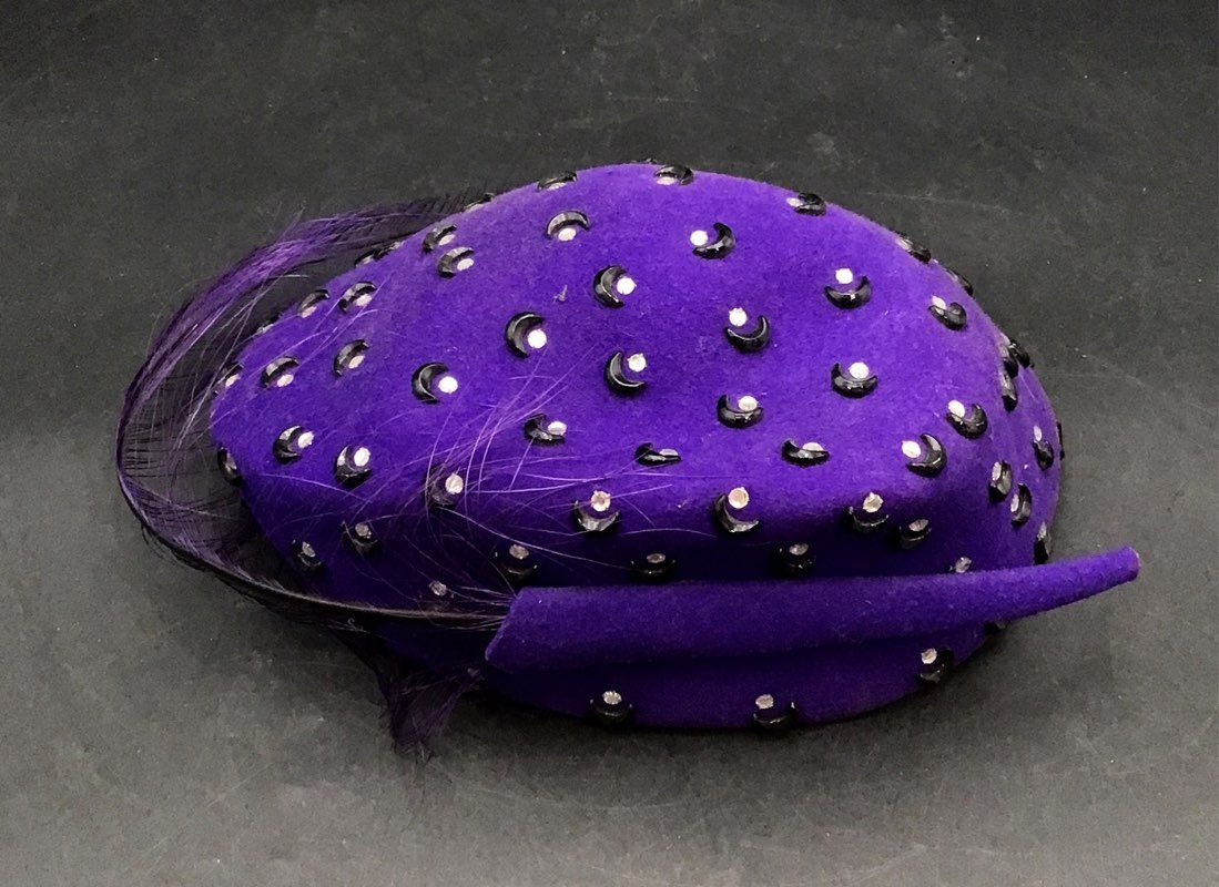 Vintage Excello Women's Purple Pillbox Hat