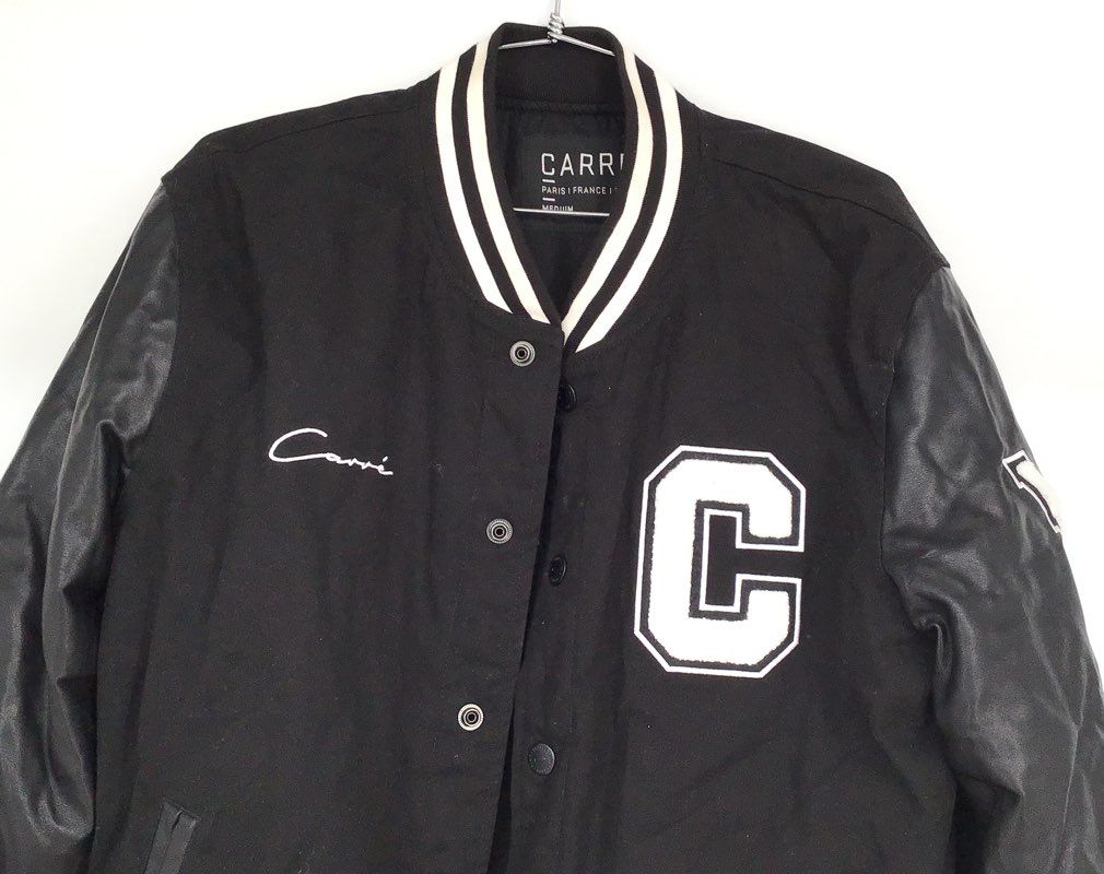 Carre Men&#39;s Black Varsity Jacket - Size Medium