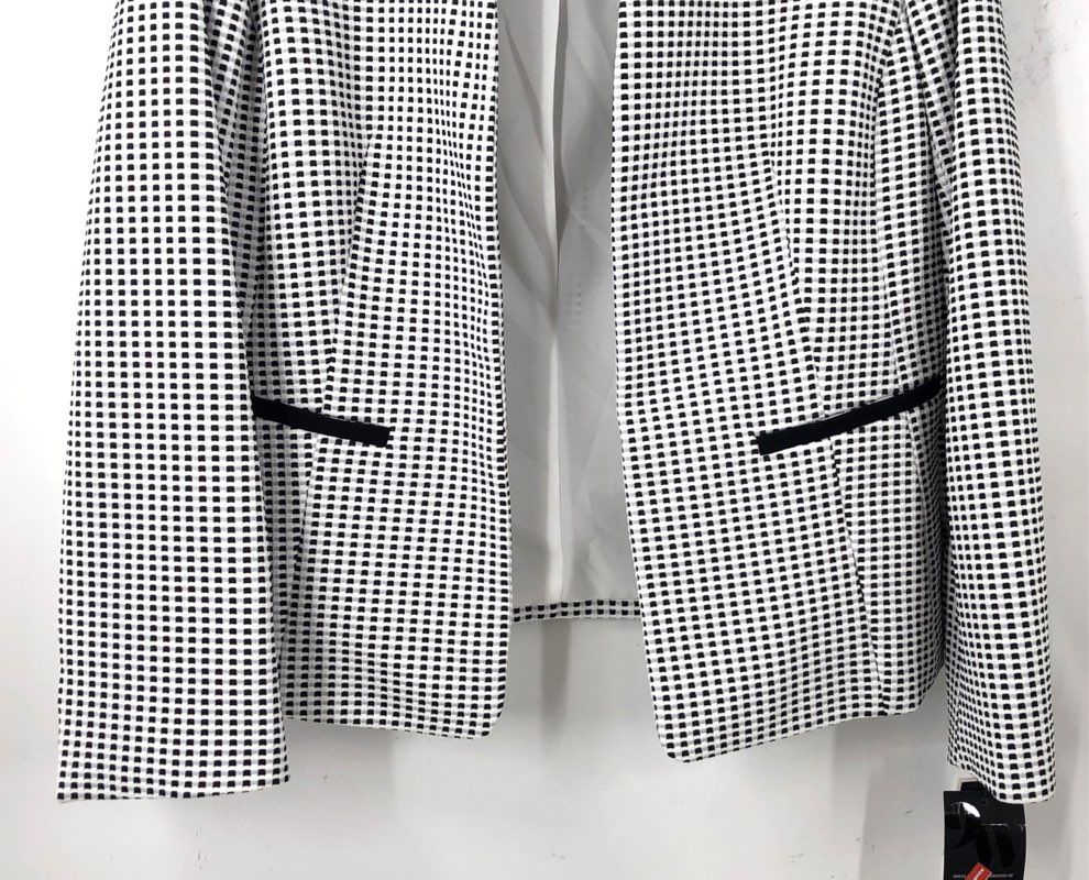 NWT Nine West Women's Black White Check Blazer - Size M