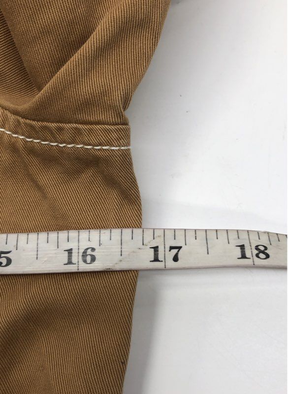 Madewell Women's Brown Camel Contrast Stitch Fitted Button Down Shirt Sz 0 NWT