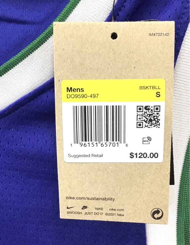 Nike Men's Luka Doncic Dallas Mavericks Swingman Jersey Blue Green Sz S NWT