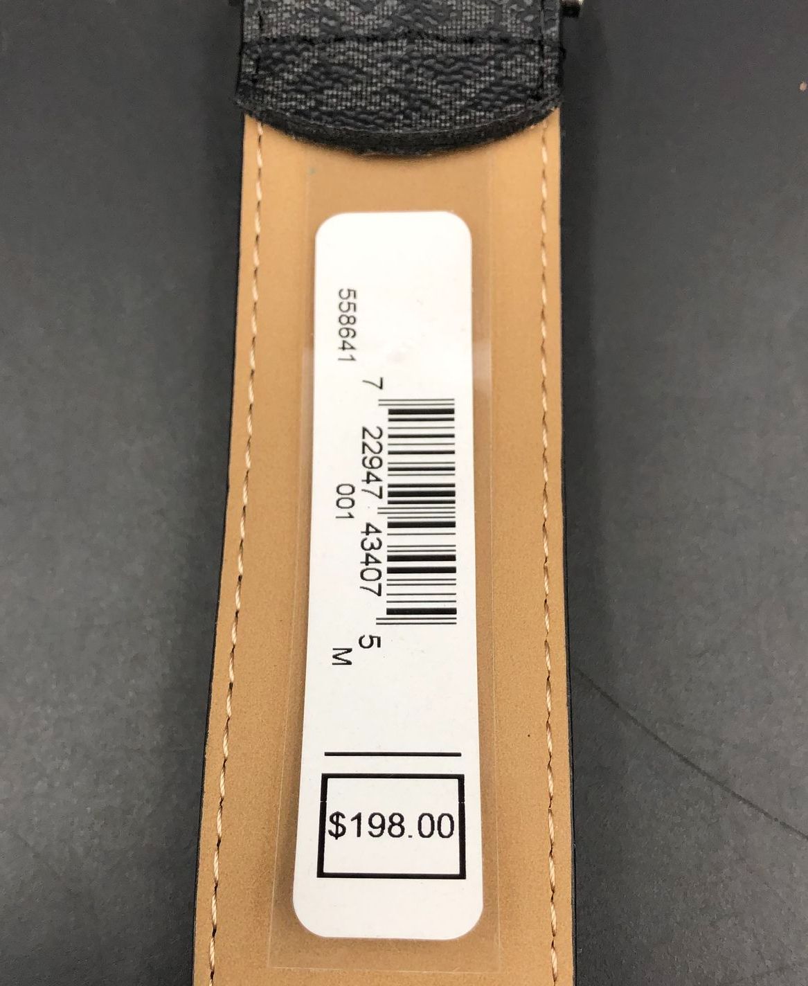 NWT Michael Kors Women's Black Signature Print Belt w/ Zip Pouch - Size M (+COA)