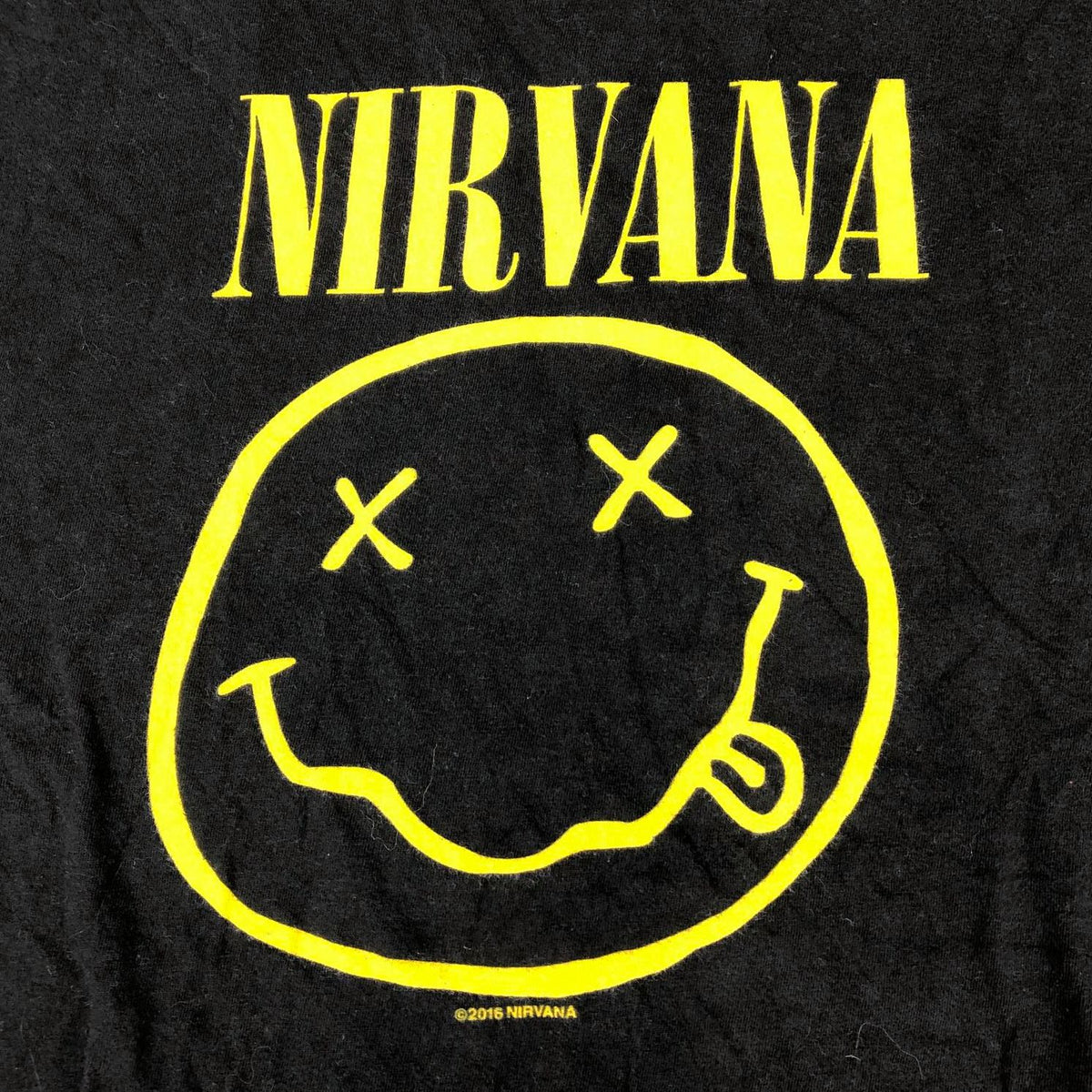 Lot of 2 Vintage Y2K Nirvana Band T-Shirts: Black/Smiley (L) &amp; Green/Logo (XL)