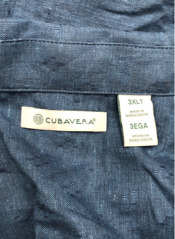NWT Cubavera Men's Blue Button-Up Shirt - Size 3XLT