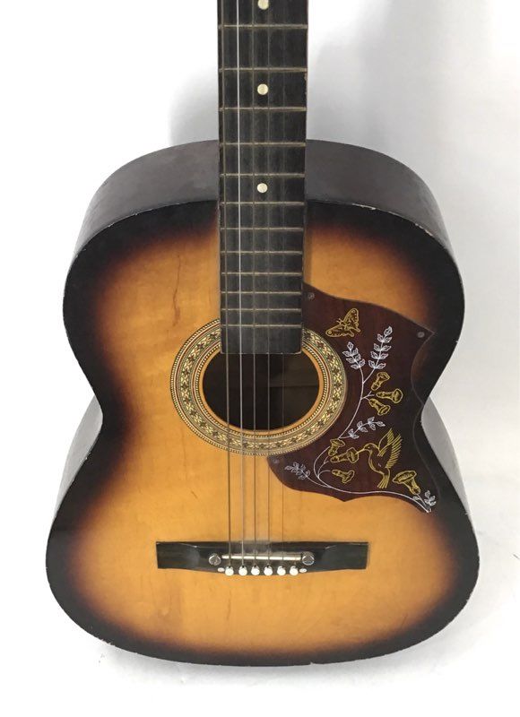 Vintage Global 6-String Acoustic Guitar Sunburst Finish Made in Korea