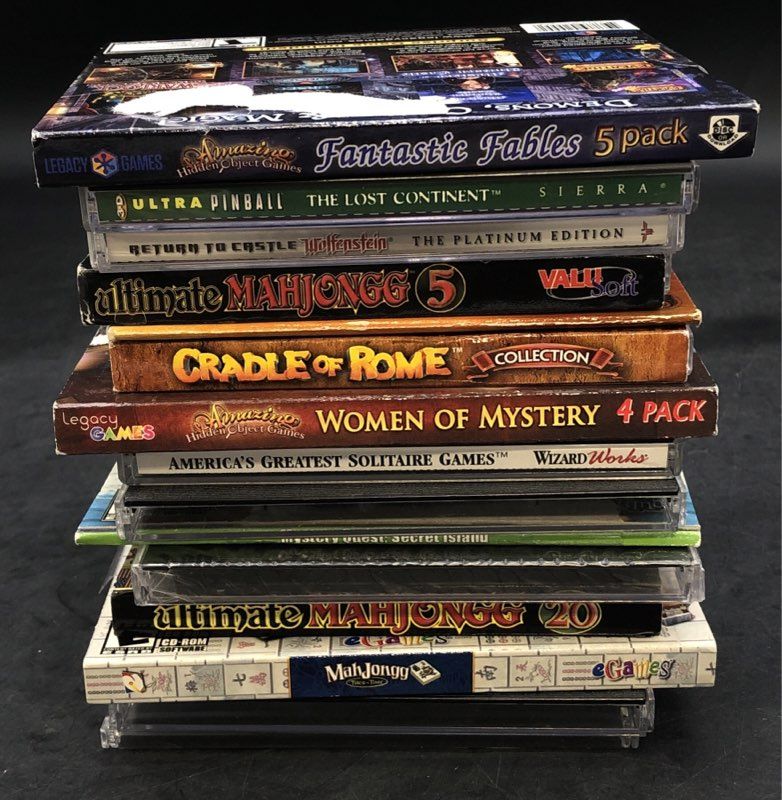 Wolfenstein Pirates! Mahjongg 15 PC CD-ROM Game Lot Windows XP 98 Vista