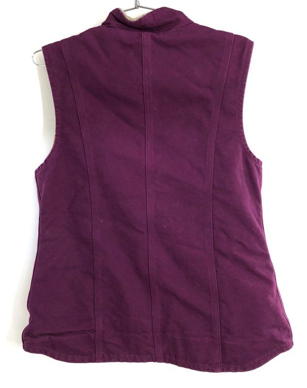 Carhartt Women's Purple Sandstone Sherpa Lined Mock Neck Vest Sz XS WV001
