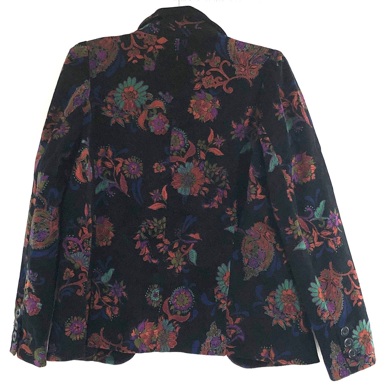 ModCloth Women's Black Floral Paisley Corduroy Blazer Jacket NWT Size S
