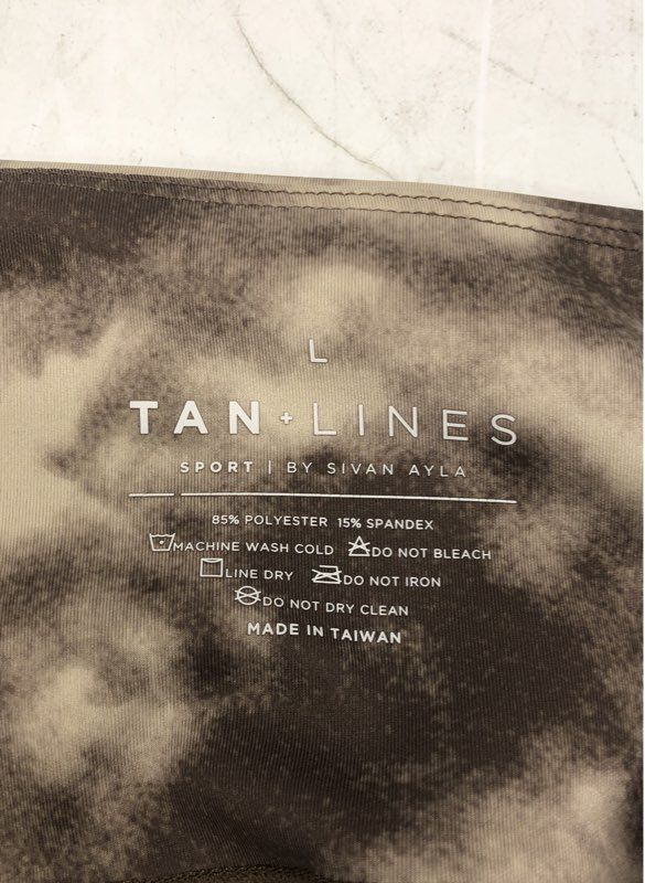 Tan + Lines Sport Women's Brown Tie Dye High Waist Leggings Sivan Ayla Sz L