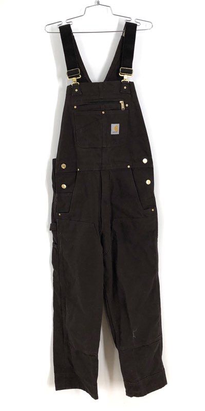 Carhartt Men&#39;s Black R01-M Relaxed Fit Duck Bib One-Piece Overalls - Size 32X30