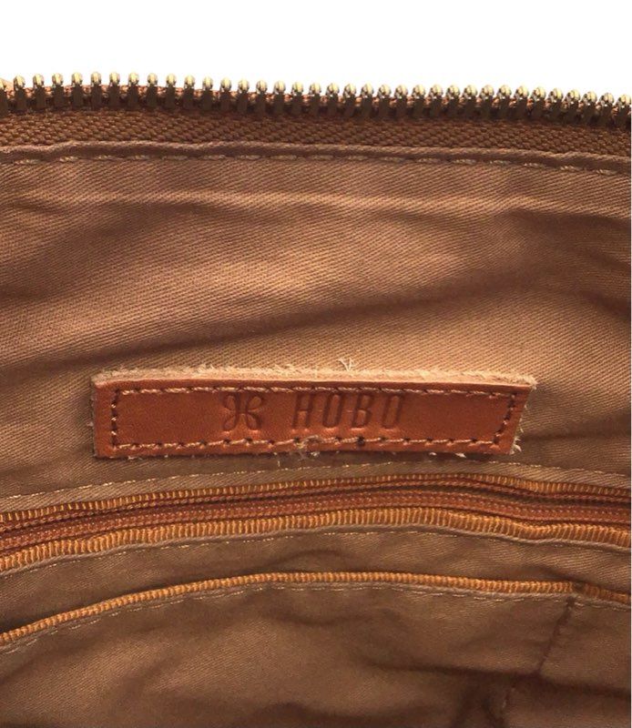 Hobo Brown Leather Satchel Bag Ring Handles Top Handle Purse