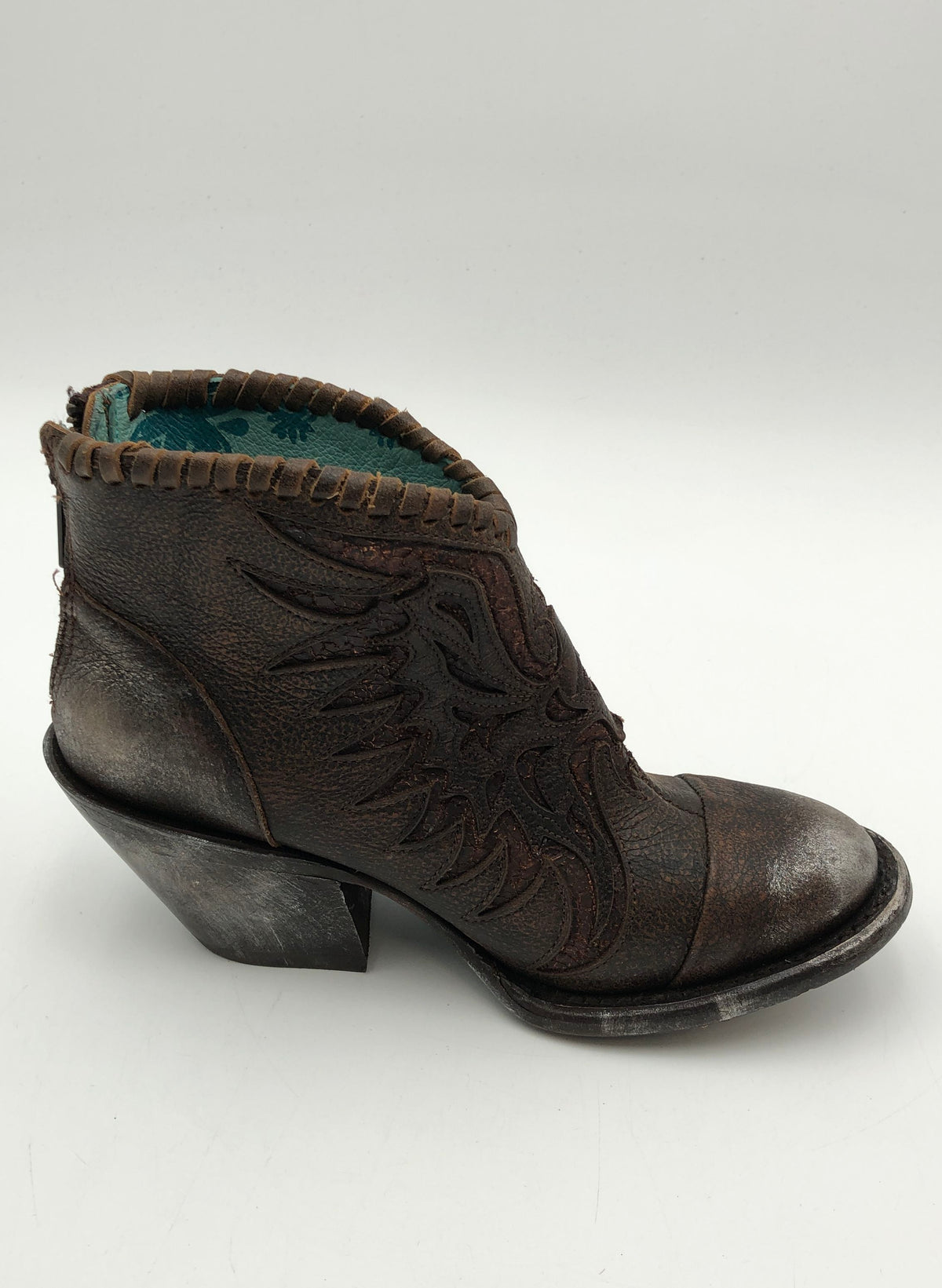 Corral Z0031 Distressed Brown Leather Western Ankle Boots Zip Women's Size 5M