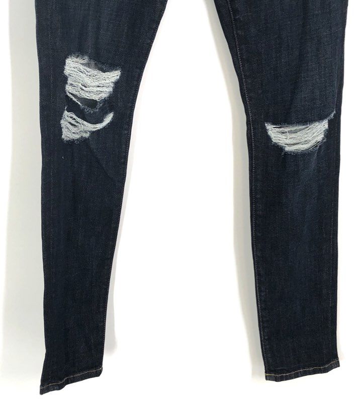 FRAME Women's Ali High Rise Skinny Jeans Dark Blue Distressed Knee Rips Sz 28