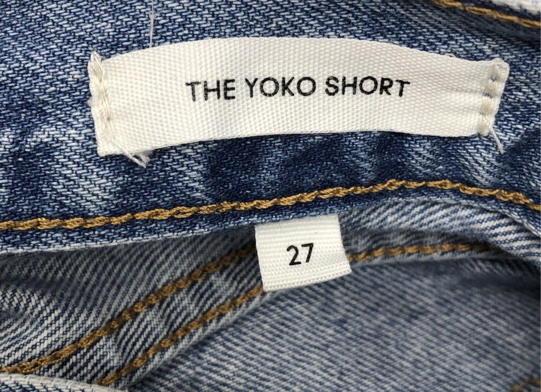 Denim Forum Women's The Yoko Short Blue Light Wash Frayed Cutoff Shorts Sz 27