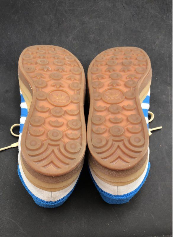 Adidas Women's Gazelle Bold White Blue Athletic Shoes - Size 8